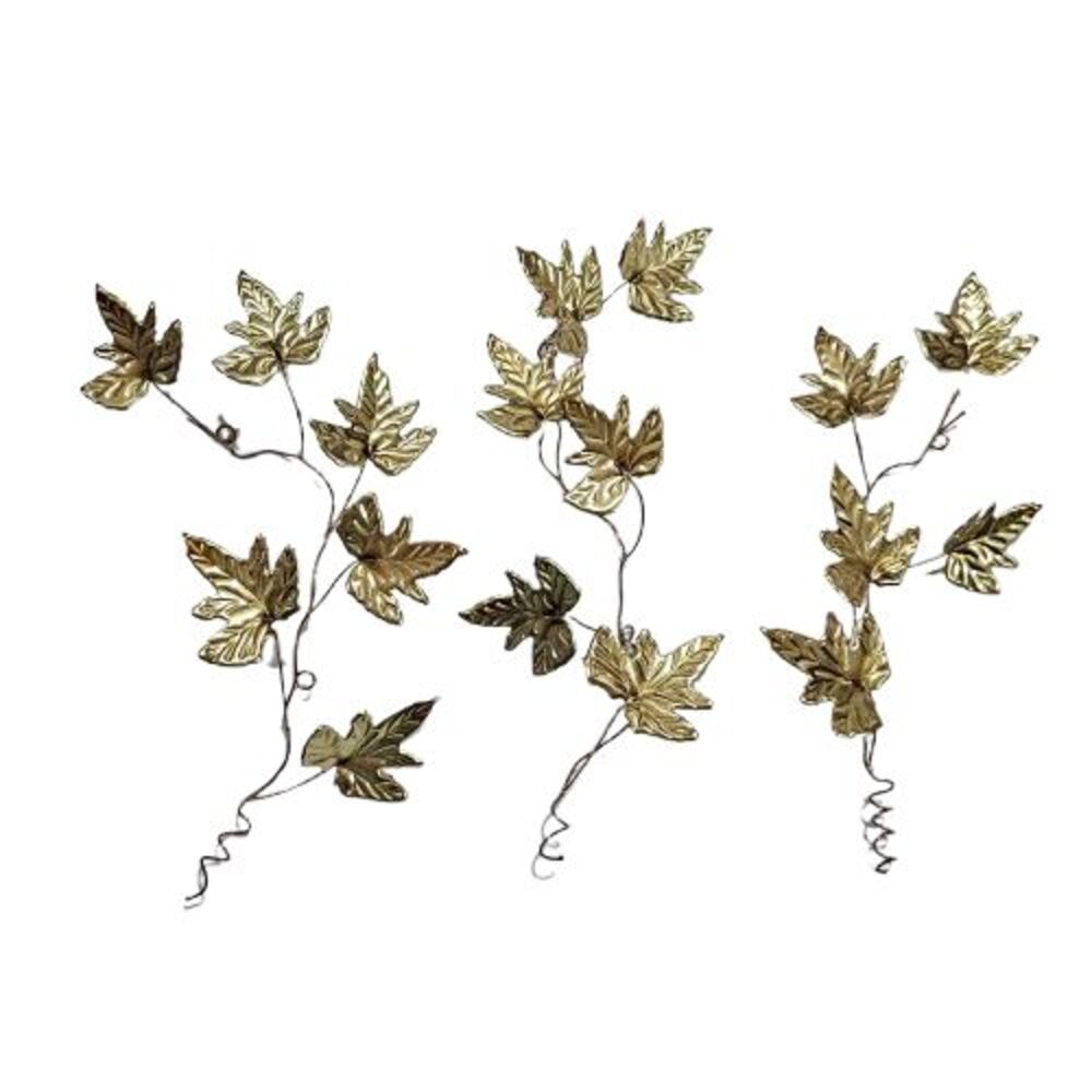 Brass English Ivy Wall Decor Set Of 3 Spray Swag Vintage